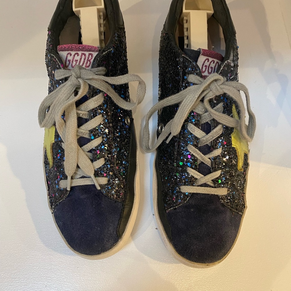 Golden Goose glitter sneakers.